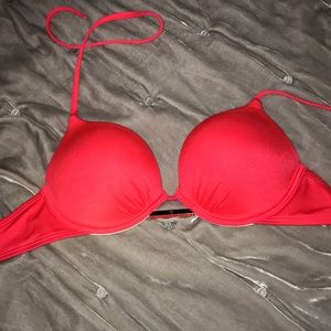 RED VICTORIA’s SECREt HALTER PUSH UP BIKINI TOP